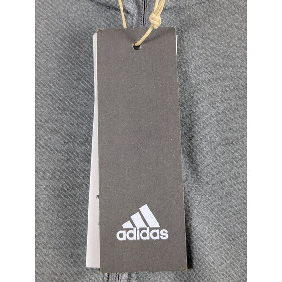 Adidas Mens Medium Grey AEROREADY 1/4 Zip Pullover Sweatshirt Long Sleeve NWT - Picture 11 of 16